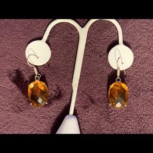 Jewelry - Oval shaped faceted Citrine Silver Earrings Jewelry - Oval shaped faceted Citrine Silver Earrings